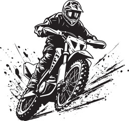 Embrace the Challenge Dirt Bike Rider Vector Logo Icon Dirt Bike Master Vector Logo Design for Bike Riders