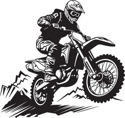 Dirt Bike Conqueror Rider Vector Logo Icon Off Road Trailblazer Vector Logo Design for Bike Riders