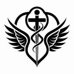 Obraz premium caduceus medical icon vector illustration