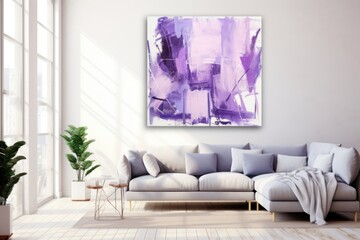 Fototapeta na wymiar Violet and white flat digital illustration canvas with abstract graffiti and copy space for text background pattern 
