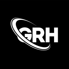 GRH logo. GRH letter. GRH letter logo design. Initials GRH logo linked with circle and uppercase monogram logo. GRH typography for technology, business and real estate brand.