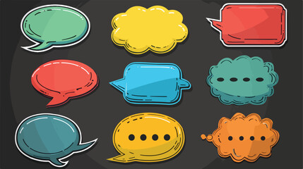 Vector collection of colorful speech bubbles. EPS 1