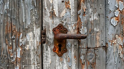 Detailed Textural Composition of Aged and Weathered Wooden Door with Peeling Paint,Telling Stories of the Past