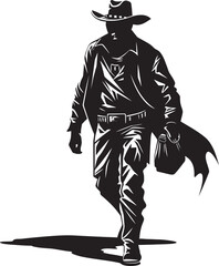 Western Wiles Cartoon Masked Cowboy Robber Vector Logo Wanted Poster Inspiration Cartoon Cowboy Robber Icon Design