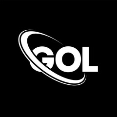 GOL logo. GOL letter. GOL letter logo design. Initials GOL logo linked with circle and uppercase monogram logo. GOL typography for technology, business and real estate brand. - obrazy, fototapety, plakaty