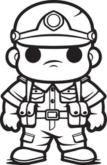 Playful Patriot Platoon Doodle Soldier Vector Icon Whimsical War Heroes Cartoon Soldier Emblem