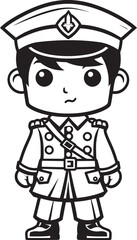 Playful Patrol Platoon Doodle Soldier Vector Icon Whimsical Warfare Cartoon Soldier Emblem