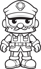 Heroic Hand Drawn Troops Cartoon Doodle Soldier Vector Icon Courageous Caricature Company Doodle Soldier Emblem