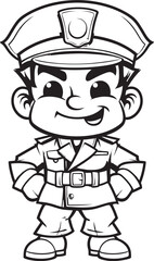 Bold Brushstroke Brigade Doodle Soldier Logo Design Heroic Hand Drawn Heroes Cartoon Doodle Soldier Vector Icon