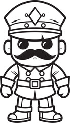 Sketchy Sentinel Squadrons Cartoon Soldier Logo Design Daring Doodle Division Soldier Vector Icon