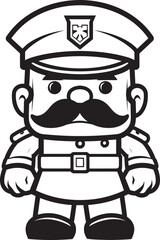 Courageous Caricature Company Cartoon Soldier Doodle Emblem Imaginative Infantry Illustration Doodle Soldier Logo Design