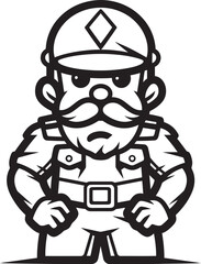 Whimsical War Heroes Cartoon Soldier Doodle Logo Design Bold Brushstroke Battalion Doodle Soldier Vector Icon