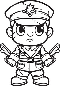 Artistic Avenger Doodle Soldier Vector Icon Scribbled Squadrons Cartoon Doodle Soldier Emblem