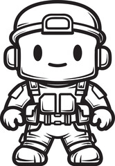 Whimsical Warfare Cartoon Doodle Soldier Emblem Brave Brushstrokes Doodle Soldier Logo Design