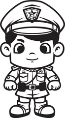 Courageous Caricature Cartoon Soldier Logo Design Artistic Avenger Doodle Soldier Vector Icon