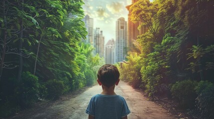 Child at the Crossroads of Nature and Nurture - obrazy, fototapety, plakaty