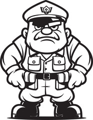 Playful Infantry Patrol Doodle Soldier Icon Design Whimsical War Heroes Cartoon Doodle Soldier Emblem