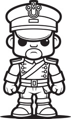 Sketchy Soldier Squad Cartoon Doodle Vector Logo Playful Infantry Patrol Doodle Soldier Icon Design