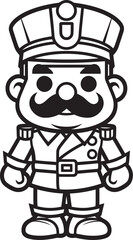 Whimsical War Heroes Cartoon Doodle Soldier Emblem Brave Brushstroke Battalion Doodle Soldier Vector Logo