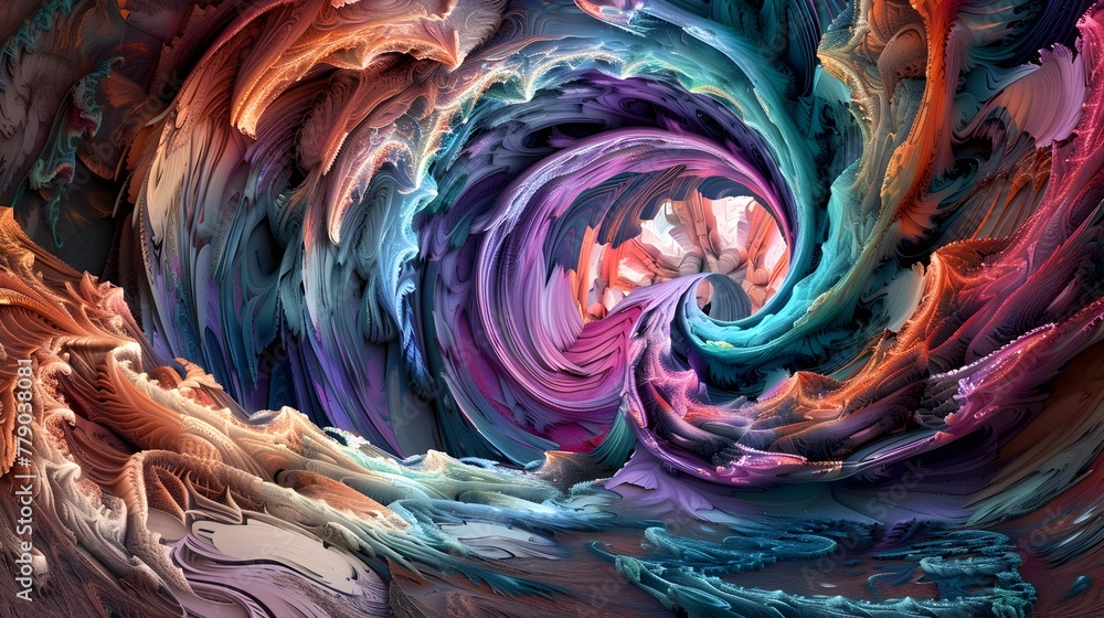 Poster mesmerizing swirling dreamscape of vibrant multicolored patterns and textures,creating a captivating