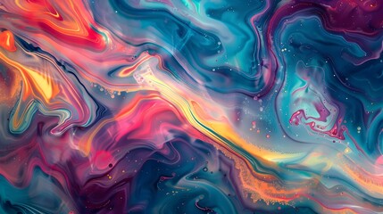 Obraz na płótnie Canvas Mesmerizing Fluid Abstract Art Wallpaper with Swirling Vibrant Colors in for Digital Devices
