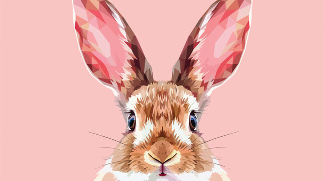 Vector illustration of bunnyrabbit head with separa