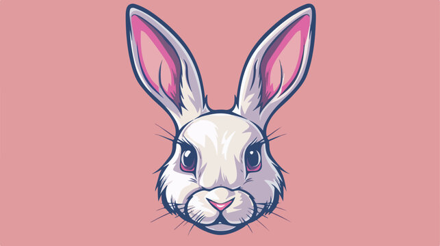Vector illustration of bunnyrabbit head with separa