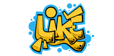Like word graffiti text font stiker illustration 