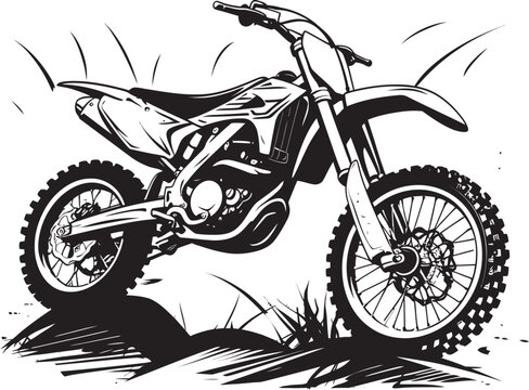 Trailblazing Thrills Dirt Bike Vector Icon Off Road Odyssey Vector Logo with Dirt Bike Illustration