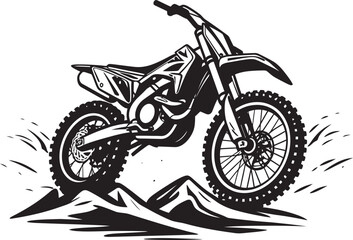 Trail Conqueror Dirt Bike Vector Logo Design for Trail Blazers Thrill Seekers Emblem Vector Design Featuring a Dirt Bike