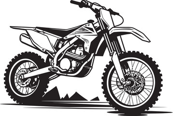 Outdoor Odyssey Vector Logo Design with Dirt Bike Illustration Adrenaline Rush Dirt Bike Vector Icon for Extreme Sports Fans