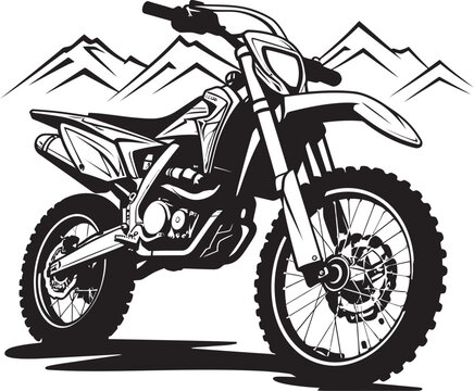 Trailblazing Adventures Dirt Bike Emblem in Vector Design Adrenaline Rush Dirt Bike Vector Icon for Adventure Seekers