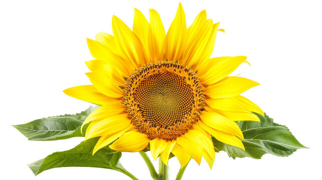 Bright Yellow Sunflower - Isolated on White Transparent Background, PNG
