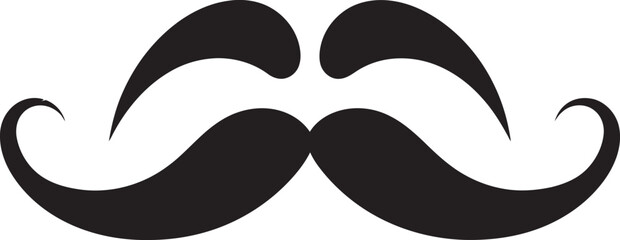 Whimsical Whiskers Playful Doodle Moustache Icon Creation Curvy Charm Vector Logo Design with Doodle Moustache Icon