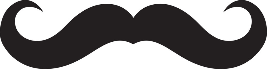 Retro Revival Doodle Moustache Vector Symbol Playful Panache Doodle Moustache Logo Design - obrazy, fototapety, plakaty