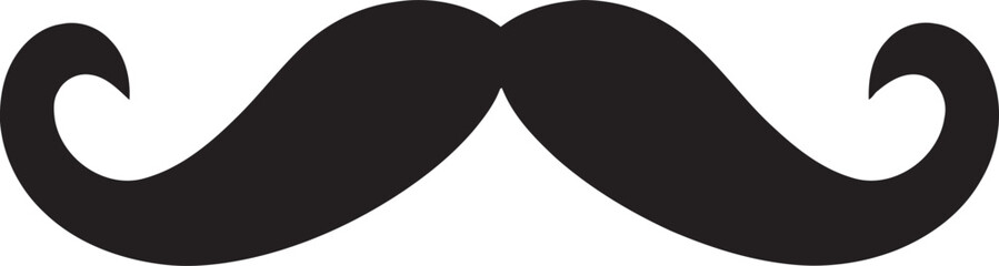 Fototapeta na wymiar Whimsical Waves Dynamic Doodle Moustache Icon in Vector Logo Minimalist Muse Simple Doodle Moustache Emblem in Vector Logo