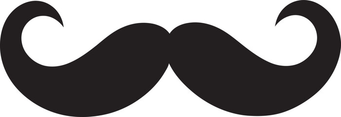 Vintage Vogue Stylish Doodle Moustache Vector Logo Design Playful Panache Dynamic Doodle Moustache Icon in Vector Logo
