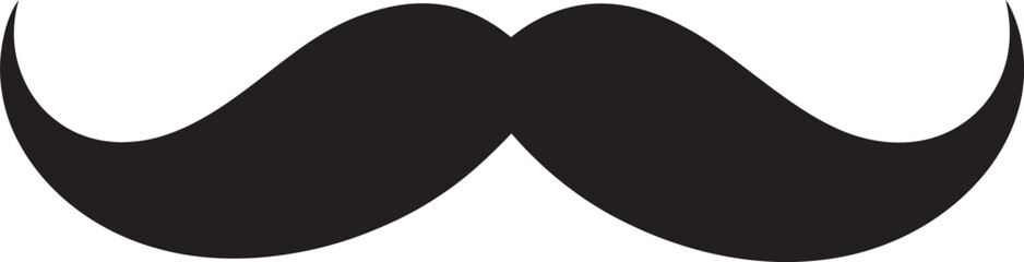 Stylish Swagger Bold Doodle Moustache Vector Logo Design Bold Brushwork Expressive Doodle Moustache Icon in Vector Logo