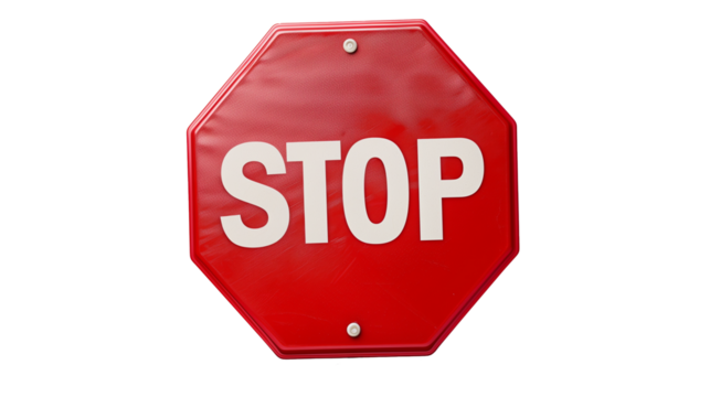 Stop sign on a white background.