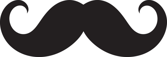 Quirky Curves Doodle Moustache Vector Icon Design Contemporary Twist Moustache Doodle Emblem in Vector Logo - obrazy, fototapety, plakaty