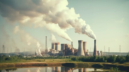 A photo of a biomass power plant emitting