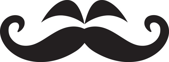 Quirky Curves Moustache Icon Design Retro Chic Doodle Moustache Logo