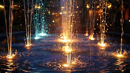 Naklejka premium Dazzling light fountain. Generative AI.