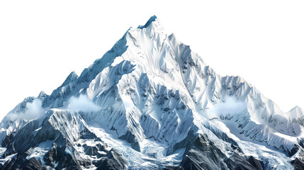 Snow-Capped Mountain Peak - Isolated on White Transparent Background, PNG
