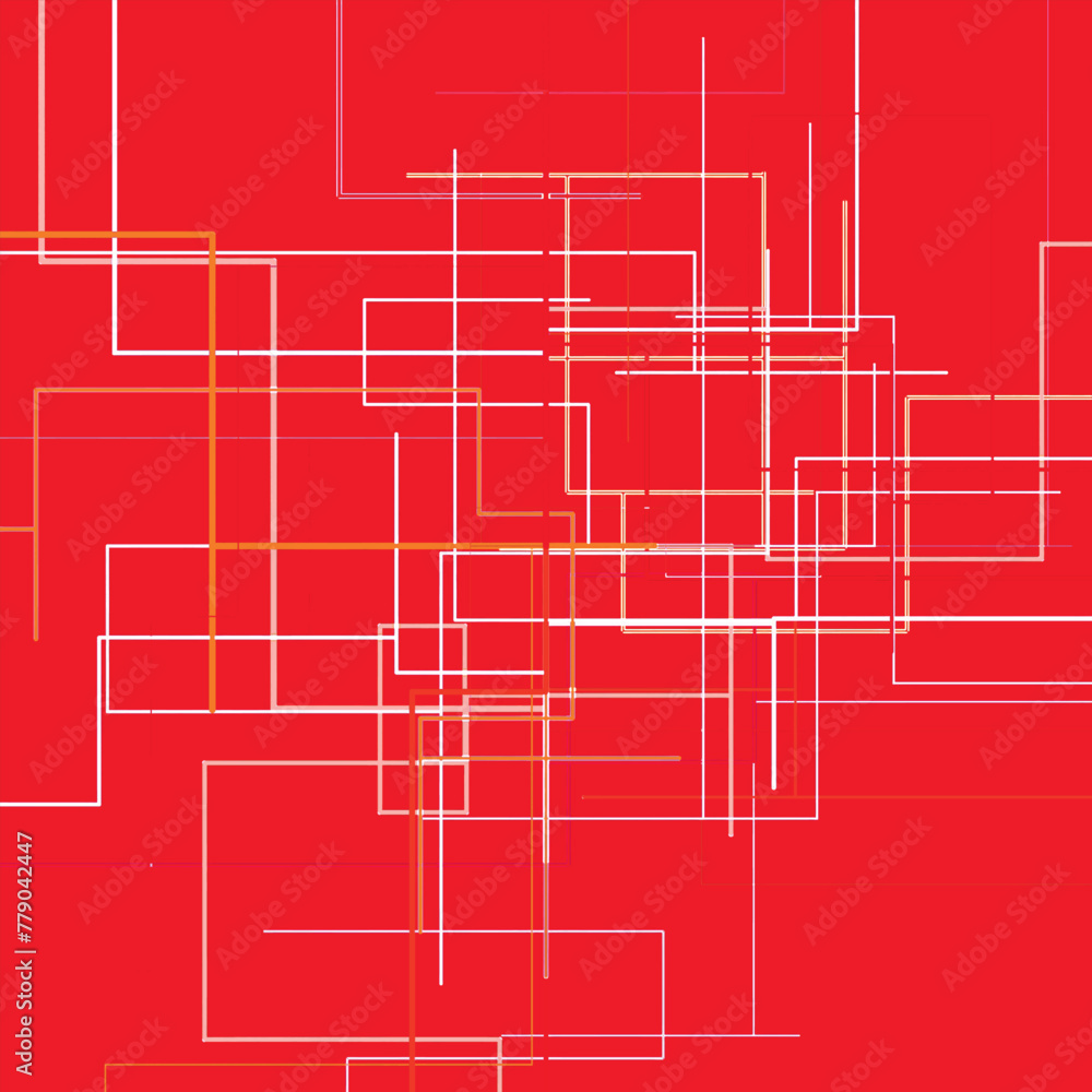 Poster abstract lines on a red background. digital geometric background. colorful polygonal space. technolo