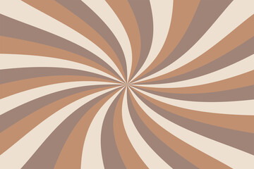 Sunburst line in style of 70s. Classic Vintage Retro Rays in earth tones Background.
