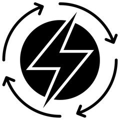 Cycle Power Glyph Icon