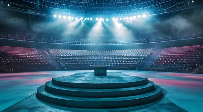 podium with concert seating in the background
