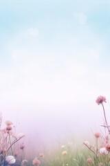 Delicate pink and white flowers in a field with a soft, dreamy background in pastel colors