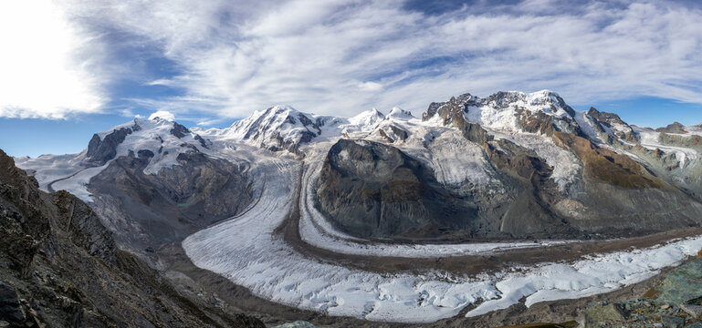 Panorama of Gorner glacier from Gornergrat, Switzerland